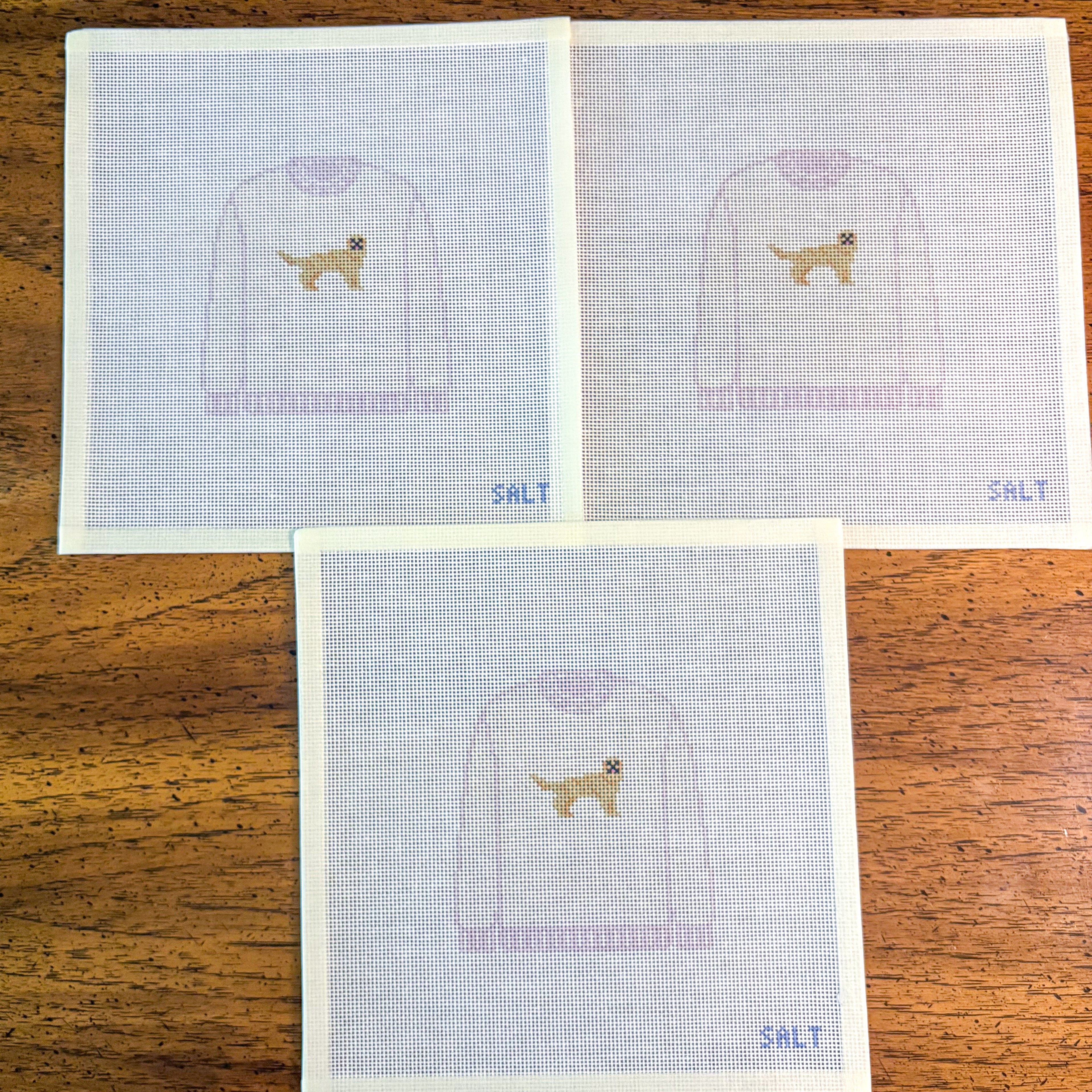 Golden Retriever Sweater (Cream) Needlepoint Canvas