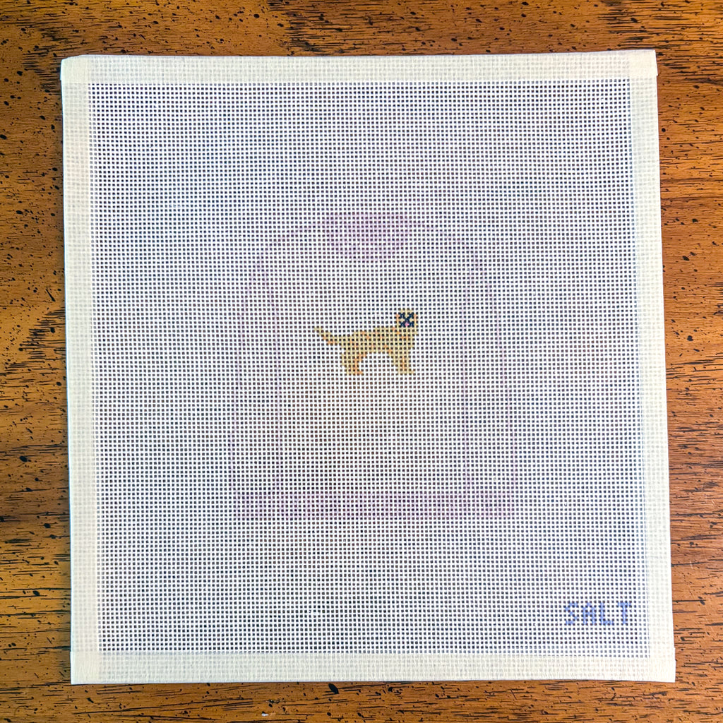 Golden Retriever Sweater (Cream) Needlepoint Canvas