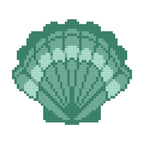DIY Needlepoint Teal Scallop Shell Pattern | Digital Chart for Painting Your Own Canvas | Easy Needlepoint PDF | Instant Download | 18 Mesh