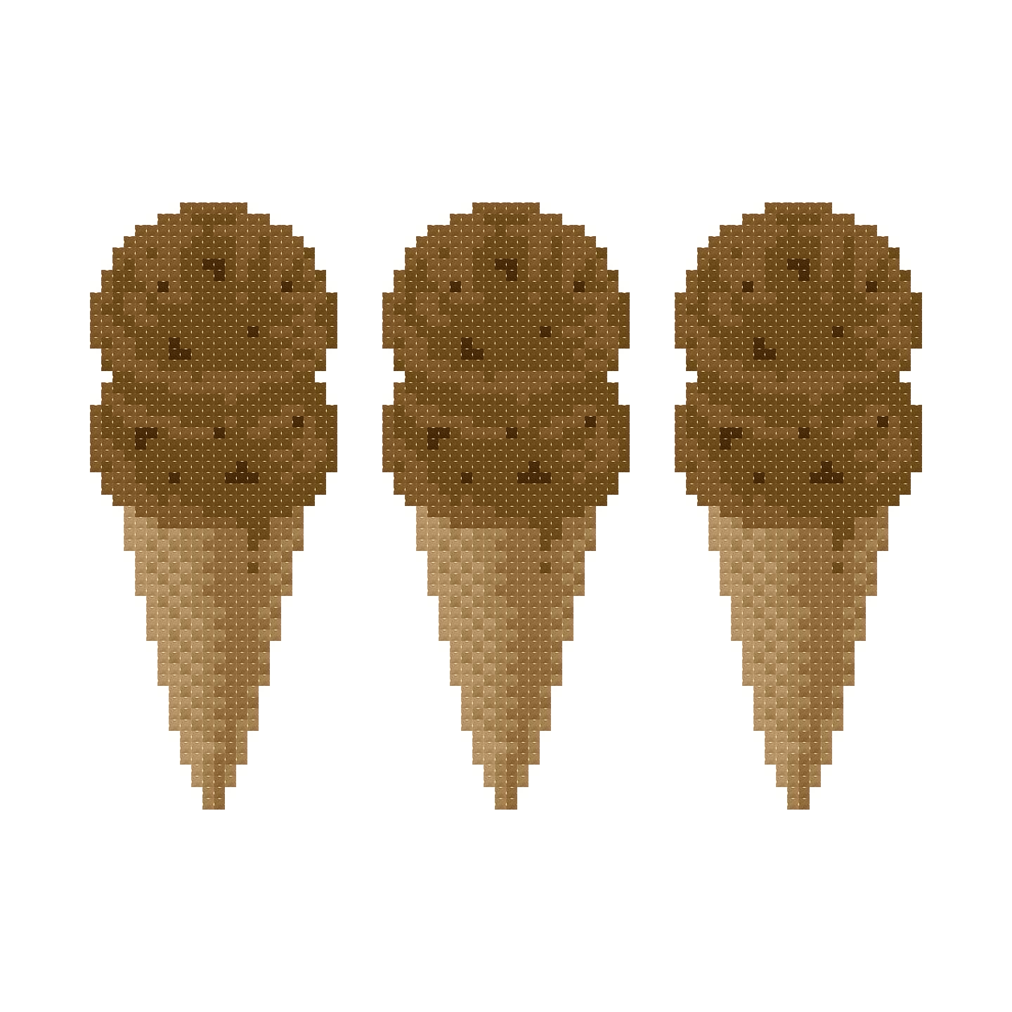 DIY Needlepoint 3 Cones Choco Chip | Digital Chart for Painting Your Own Canvas | Easy Needlepoint PDF | Instant Download | 18 Mesh