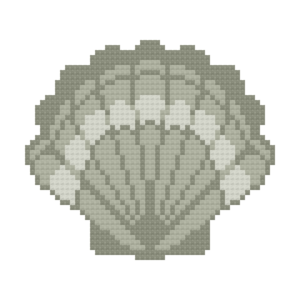DIY Needlepoint Beaver Scallop Shell | Digital Chart for Painting Your Own Canvas | Easy Needlepoint PDF | Instant Download | 18 Mesh