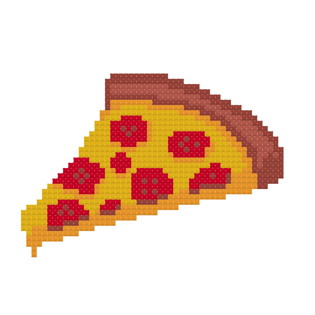 DIY Needlepoint Pizza Slice Pattern | Digital Chart for Painting Your Own Canvas | Easy Needlepoint PDF | Instant Download | 18 Mesh
