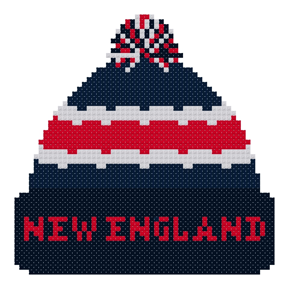 DIY Needlepoint New England Winter Hat | Digital Chart for Painting Your Own Canvas | Easy Needlepoint PDF | Instant Download | 18 Mesh