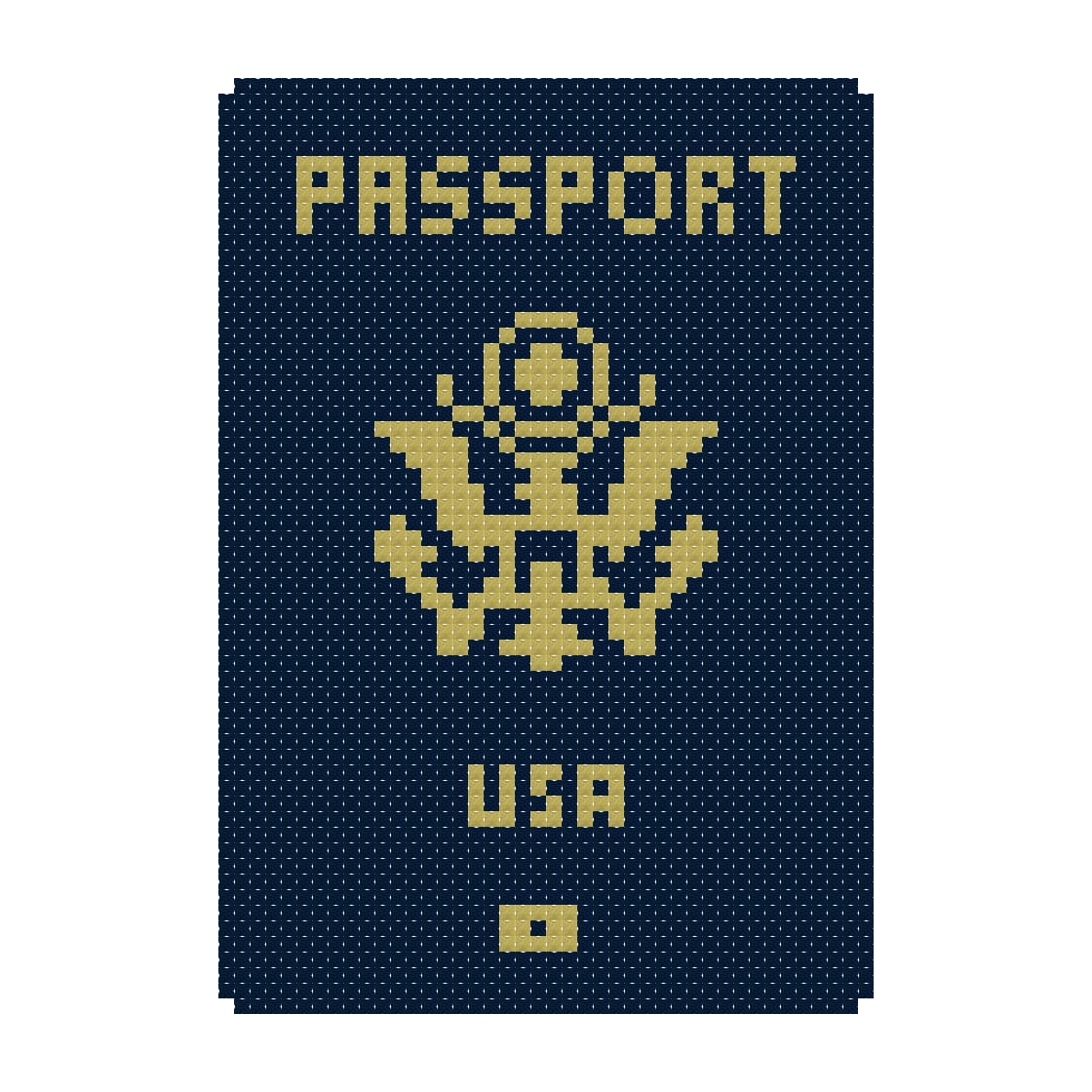 DIY Needlepoint US Passport Pattern | Digital Chart for Painting Your Own Canvas | Easy Needlepoint PDF | Instant Download | 18 Mesh