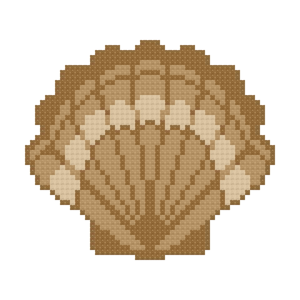 DIY Needlepoint Tan Scallop Shell Pattern | Digital Chart for Painting Your Own Canvas | Easy Needlepoint PDF | Instant Download | 18 Mesh
