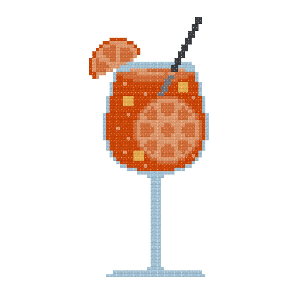 DIY Needlepoint Aperol Spritz Pattern | Digital Chart for Painting Your Own Canvas | Easy Needlepoint PDF | Instant Download | 18 Mesh