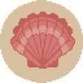 Scallop Shell Needlepoint Ornament Chart | Paint Your Own Canvas (Digital Download)