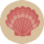Scallop Shell Needlepoint Ornament Chart | Paint Your Own Canvas (Digital Download)