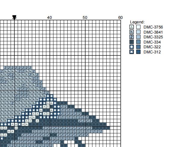 DIY Needlepoint Light Blue Cowboy Hat | Digital Chart for Painting Your Own Canvas | Easy Needlepoint PDF | Instant Download | 18 Mesh
