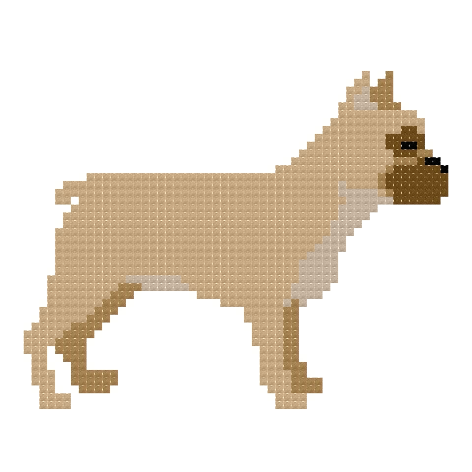 DIY Needlepoint French Bulldog (Tan) | Digital Chart for Painting Your Own Canvas| Easy Needlepoint PDF | Instant Download | 18 Mesh