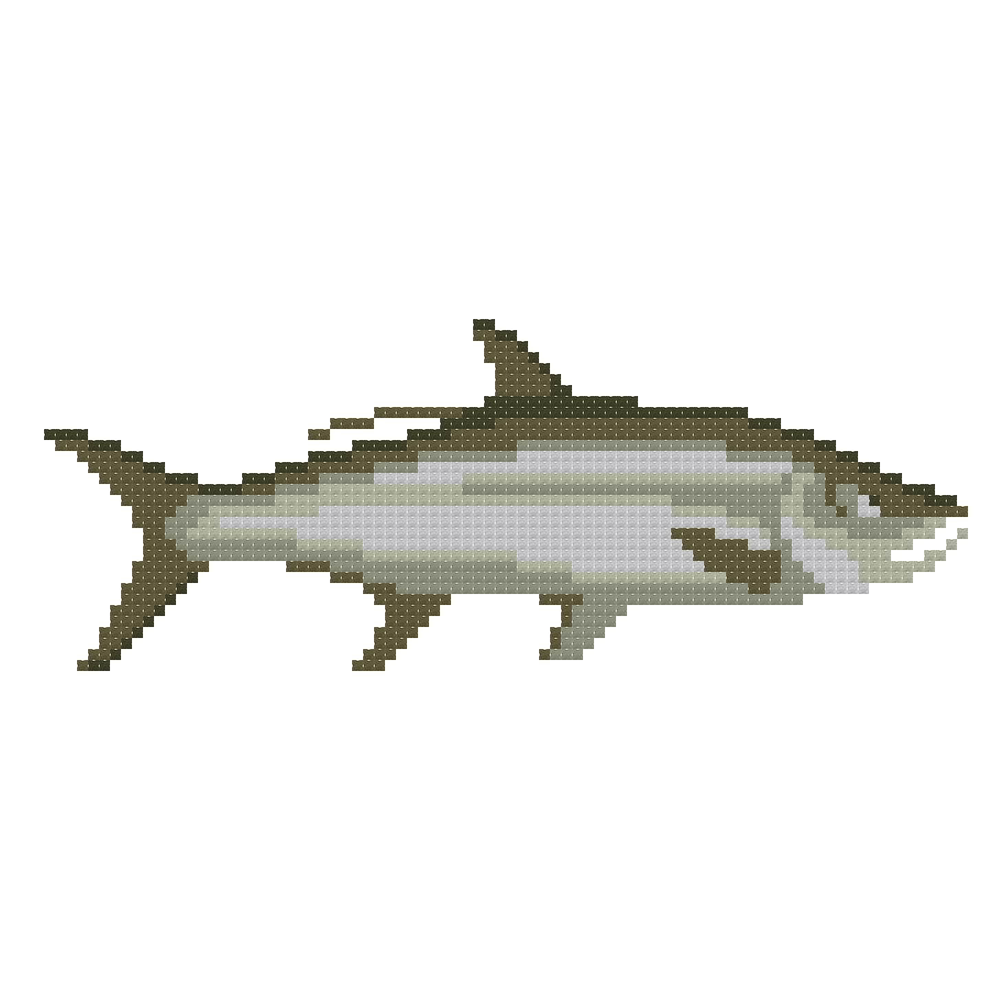 DIY Needlepoint Tarpon Fish Pattern | Digital Chart for Painting Your Own Canvas| Easy Needlepoint PDF | Instant Download | 18 Mesh
