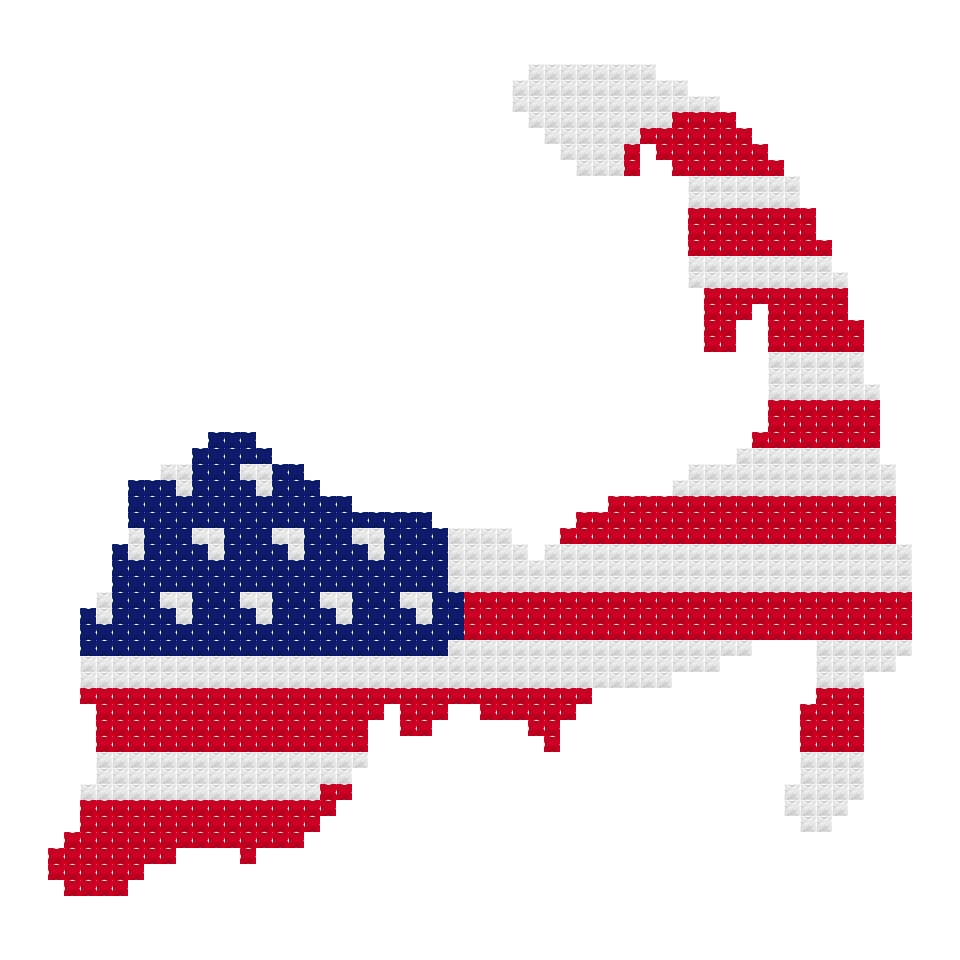 DIY Needlepoint Cape Cod Outline Pattern | Digital Chart for Painting Your Own Canvas | Easy Needlepoint PDF | Instant Download | 18 Mesh