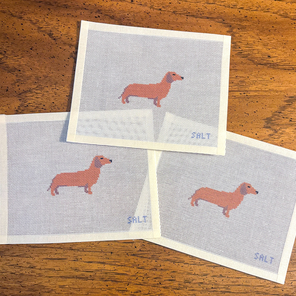 Dachshund Dog (brown) Needlepoint Canvas