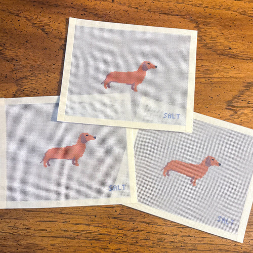 Dachshund Dog (brown) Needlepoint Canvas