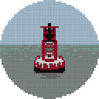 DIY Needlepoint Channel Marker Buoy Ornament | Digital Chart for Painting Your Own Canvas | Easy Needlepoint PDF | Instant Download | 18 Mesh