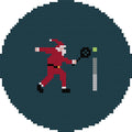 DIY Needlepoint Santa Playing Tennis Ornament | Digital Chart for Painting Your Own Canvas | Easy Needlepoint PDF | Instant Download | 18 Mesh