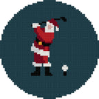 DIY Needlepoint Santa Golfing Ornament | Digital Chart for Painting Your Own Canvas | Easy Needlepoint PDF | Instant Download | 18 Mesh