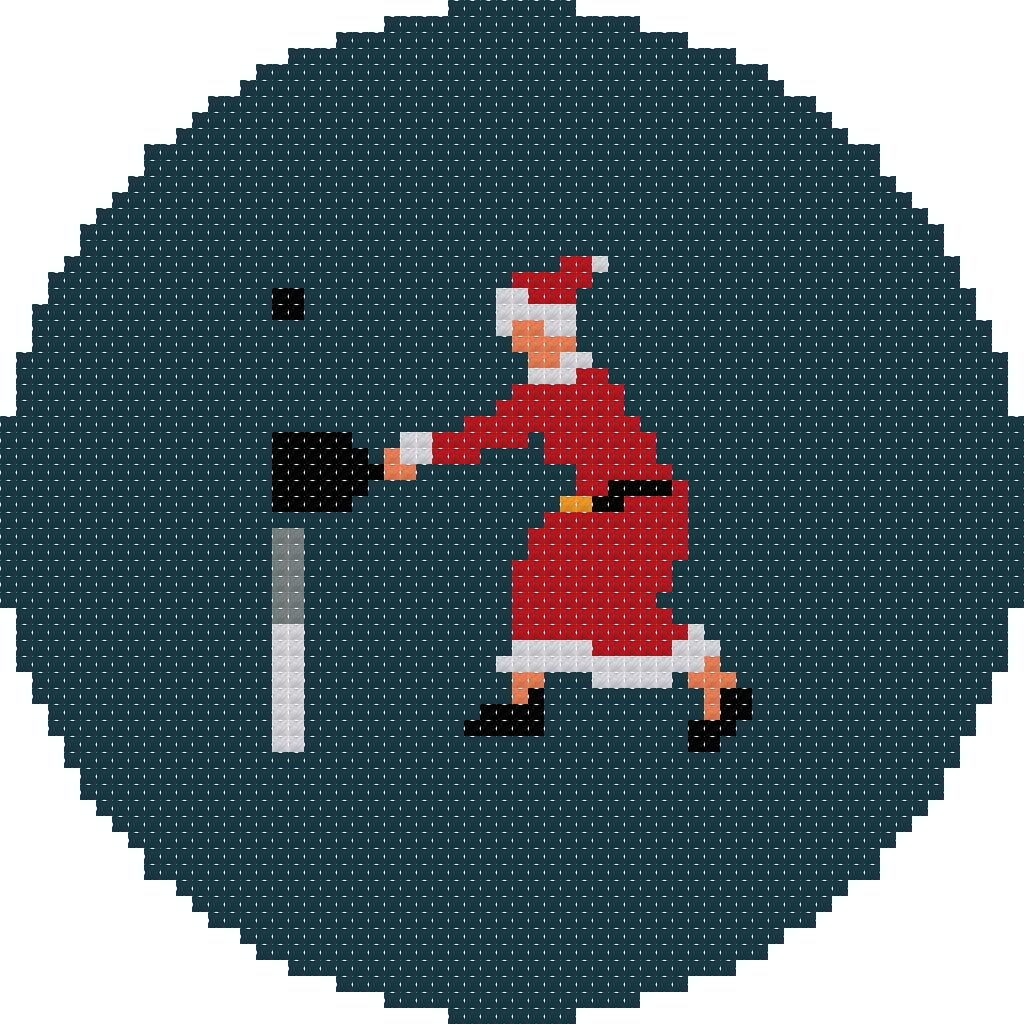 DIY Needlepoint Mrs. Claus Playing Pickleball Ornament | Digital Chart for Painting Your Own Canvas | Easy Needlepoint PDF | Instant Download | 18 Mesh