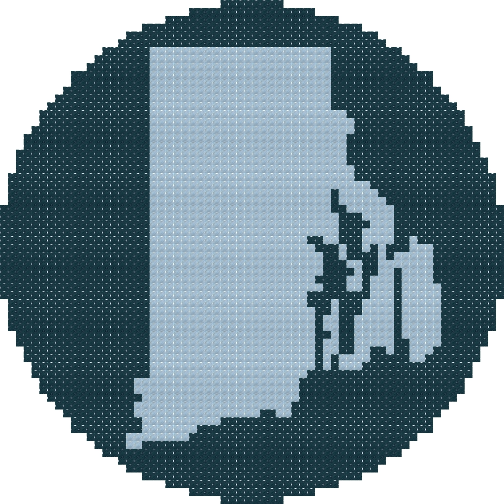 DIY Needlepoint Rhode Island Outline Ornament | Digital Chart for Painting Your Own Canvas | Easy Needlepoint PDF | Instant Download | 18 Mesh