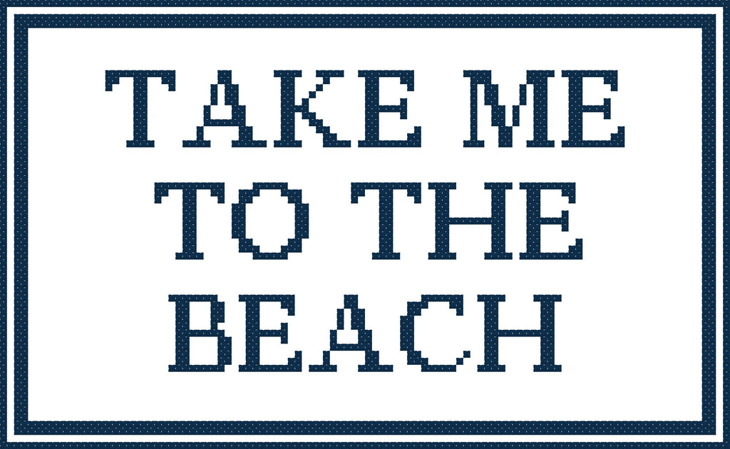 DIY Needlepoint Take Me To The Beach | Digital Chart for Painting Your Own Canvas | Easy Needlepoint PDF | Instant Download | 13 Mesh