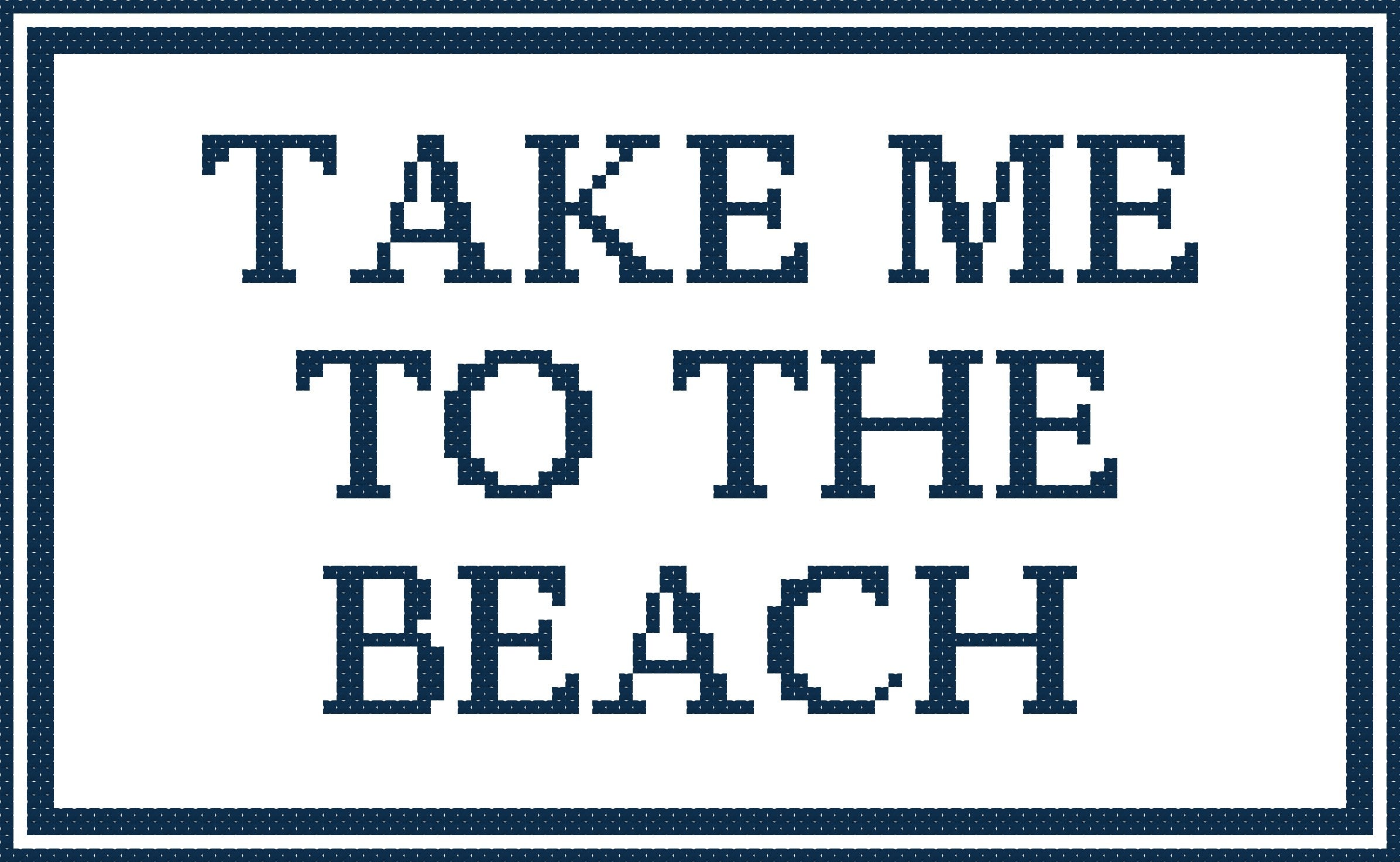 DIY Needlepoint Take Me To The Beach | Digital Chart for Painting Your Own Canvas | Easy Needlepoint PDF | Instant Download | 13 Mesh