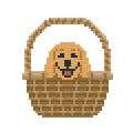 DIY Needlepoint Dog in Basket | Digital Chart for Painting Your Own Canvas | Easy Needlepoint PDF | Instant Download | 18 Mesh