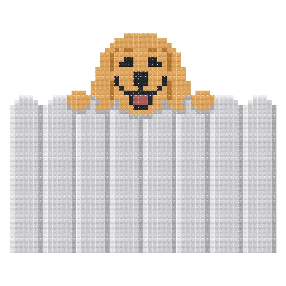 DIY Needlepoint Dog on Fence | Digital Chart for Painting Your Own Canvas | Easy Needlepoint PDF | Instant Download | 18 Mesh