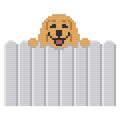 DIY Needlepoint Dog on Fence | Digital Chart for Painting Your Own Canvas | Easy Needlepoint PDF | Instant Download | 18 Mesh