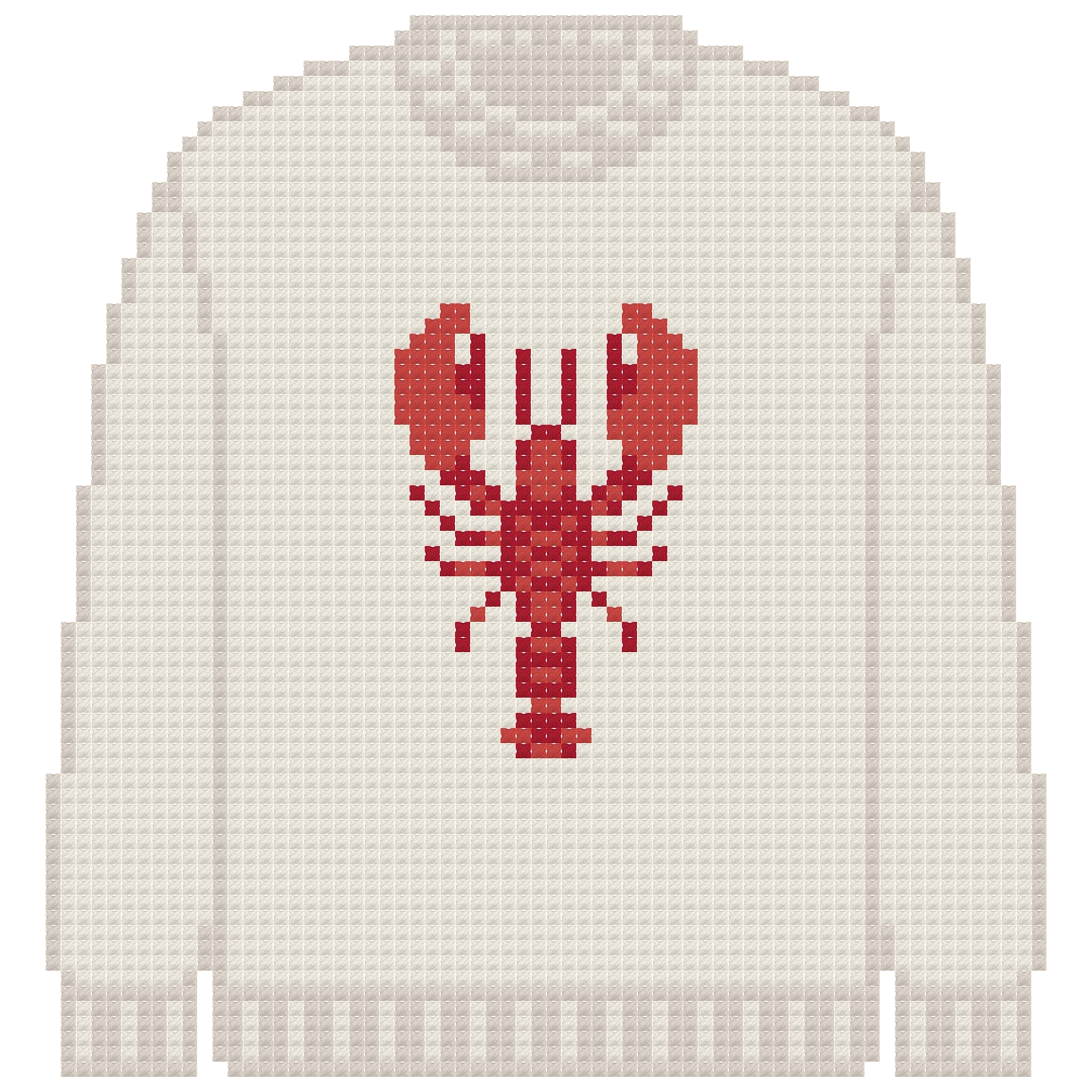 DIY Needlepoint Lobster Sweater (Cream) Pattern | Digital Chart for Painting Your Own Canvas | Easy Needlepoint PDF | Instant Download | 18 Mesh