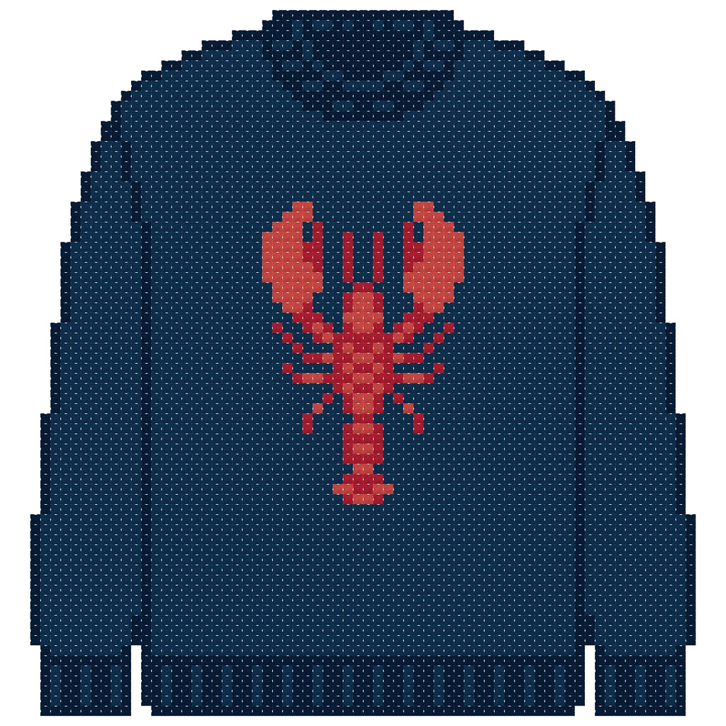 DIY Needlepoint Lobster Sweater (Navy) Pattern | Digital Chart for Painting Your Own Canvas | Easy Needlepoint PDF | Instant Download | 18 Mesh