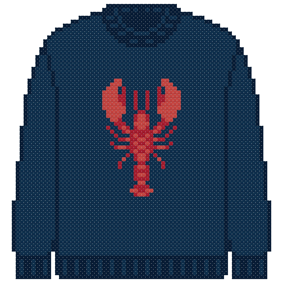 DIY Needlepoint Lobster Sweater (Navy) Pattern | Digital Chart for Painting Your Own Canvas | Easy Needlepoint PDF | Instant Download | 18 Mesh
