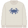 DIY Needlepoint Crab Sweater (Cream) Pattern | Digital Chart for Painting Your Own Canvas | Easy Needlepoint PDF | Instant Download | 18 Mesh