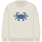DIY Needlepoint Crab Sweater (Cream) Pattern | Digital Chart for Painting Your Own Canvas | Easy Needlepoint PDF | Instant Download | 18 Mesh