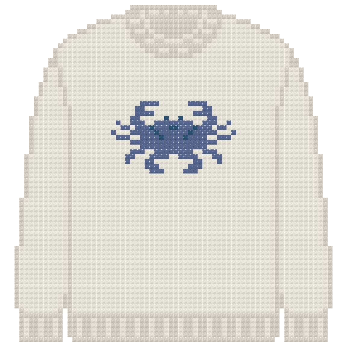 DIY Needlepoint Crab Sweater (Cream) Pattern | Digital Chart for Painting Your Own Canvas | Easy Needlepoint PDF | Instant Download | 18 Mesh