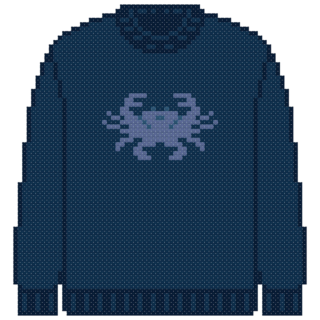 DIY Needlepoint Crab Sweater (Navy) Pattern | Digital Chart for Painting Your Own Canvas | Easy Needlepoint PDF | Instant Download | 18 Mesh
