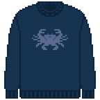 DIY Needlepoint Crab Sweater (Navy) Pattern | Digital Chart for Painting Your Own Canvas | Easy Needlepoint PDF | Instant Download | 18 Mesh