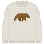 DIY Needlepoint Bear Sweater (Cream) Pattern | Digital Chart for Painting Your Own Canvas | Easy Needlepoint PDF | Instant Download | 18 Mesh