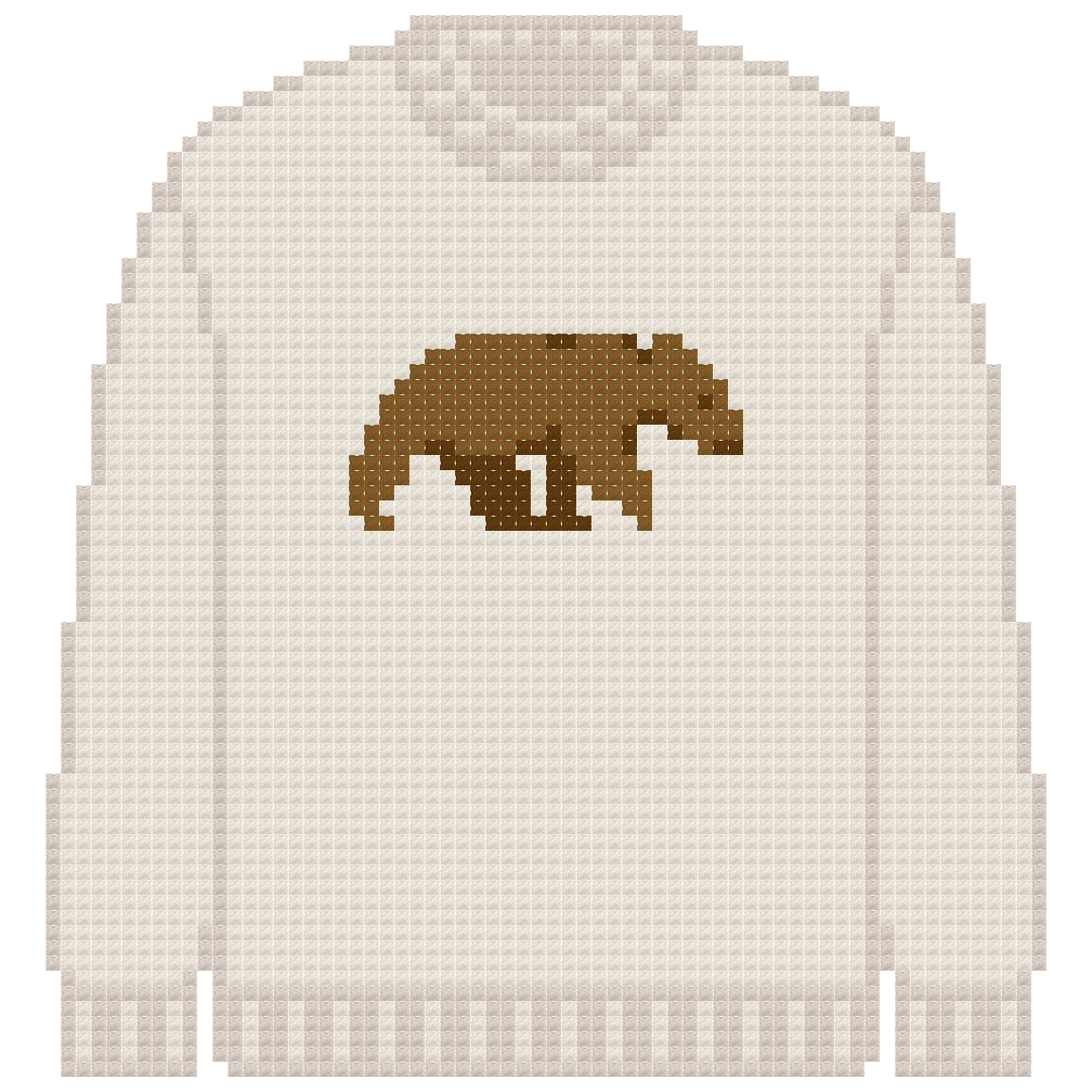 DIY Needlepoint Bear Sweater (Cream) Pattern | Digital Chart for Painting Your Own Canvas | Easy Needlepoint PDF | Instant Download | 18 Mesh