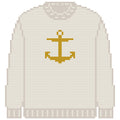 DIY Needlepoint Anchor Sweater (Cream) Pattern | Digital Chart for Painting Your Own Canvas | Easy Needlepoint PDF | Instant Download | 18 Mesh