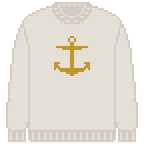 DIY Needlepoint Anchor Sweater (Cream) Pattern | Digital Chart for Painting Your Own Canvas | Easy Needlepoint PDF | Instant Download | 18 Mesh