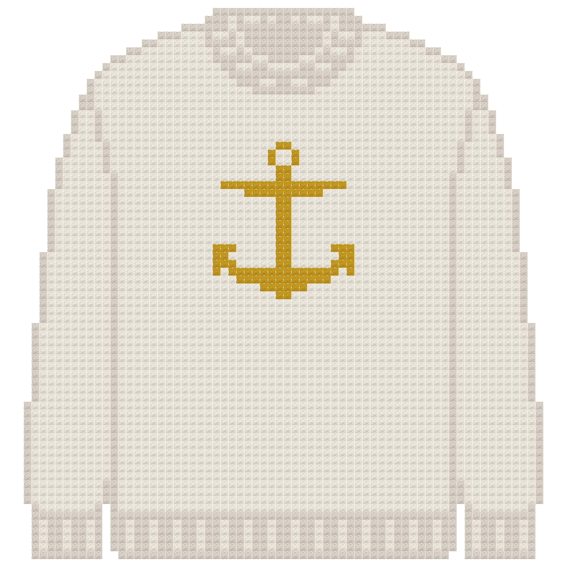 DIY Needlepoint Anchor Sweater (Cream) Pattern | Digital Chart for Painting Your Own Canvas | Easy Needlepoint PDF | Instant Download | 18 Mesh