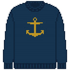 DIY Needlepoint Anchor Sweater (Navy) Pattern | Digital Chart for Painting Your Own Canvas | Easy Needlepoint PDF | Instant Download | 18 Mesh