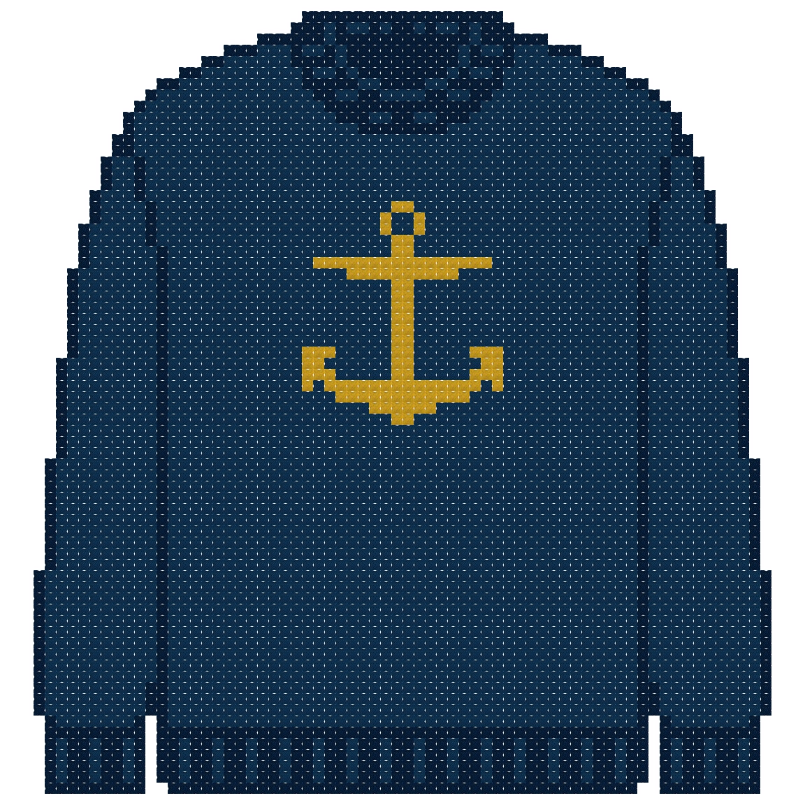 DIY Needlepoint Anchor Sweater (Navy) Pattern | Digital Chart for Painting Your Own Canvas | Easy Needlepoint PDF | Instant Download | 18 Mesh