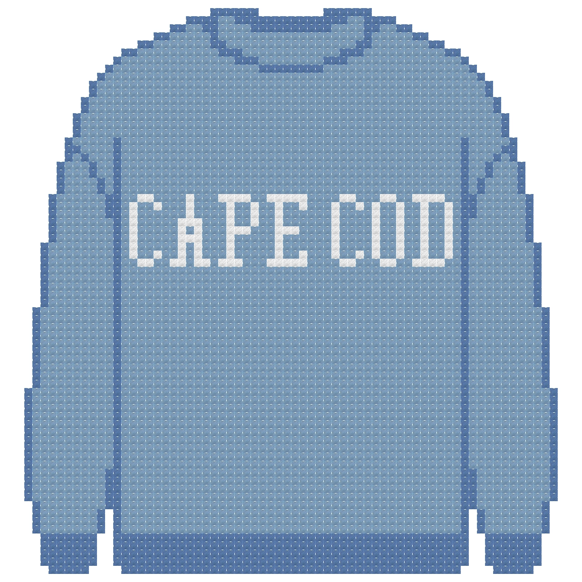 DIY Needlepoint Cape Cod Sweatshirt (Blue) Pattern | Digital Chart for Painting Your Own Canvas | Easy Needlepoint PDF | Instant Download | 18 Mesh