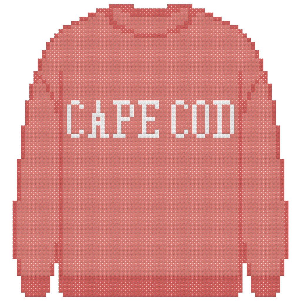 DIY Needlepoint Cape Cod Sweatshirt (Red) Pattern | Digital Chart for Painting Your Own Canvas | Easy Needlepoint PDF | Instant Download | 18 Mesh