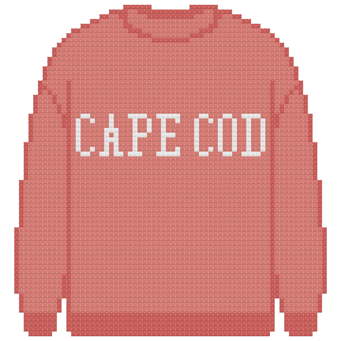 DIY Needlepoint Cape Cod Sweatshirt (Red) Pattern | Digital Chart for Painting Your Own Canvas | Easy Needlepoint PDF | Instant Download | 18 Mesh