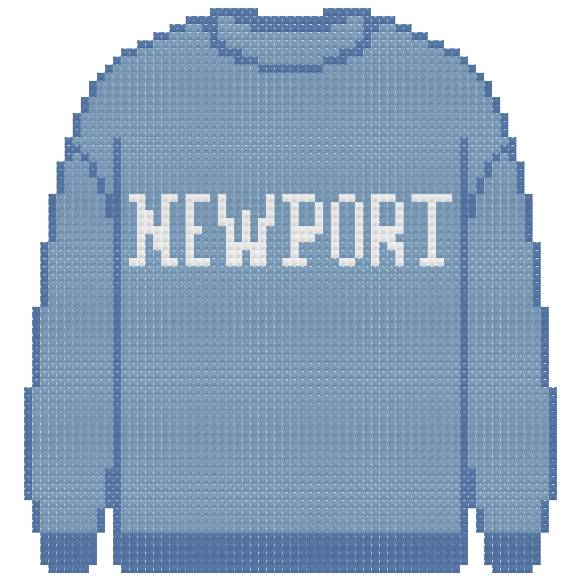 DIY Needlepoint Newport Sweatshirt (Blue) Pattern | Digital Chart for Painting Your Own Canvas | Easy Needlepoint PDF | Instant Download | 18 Mesh