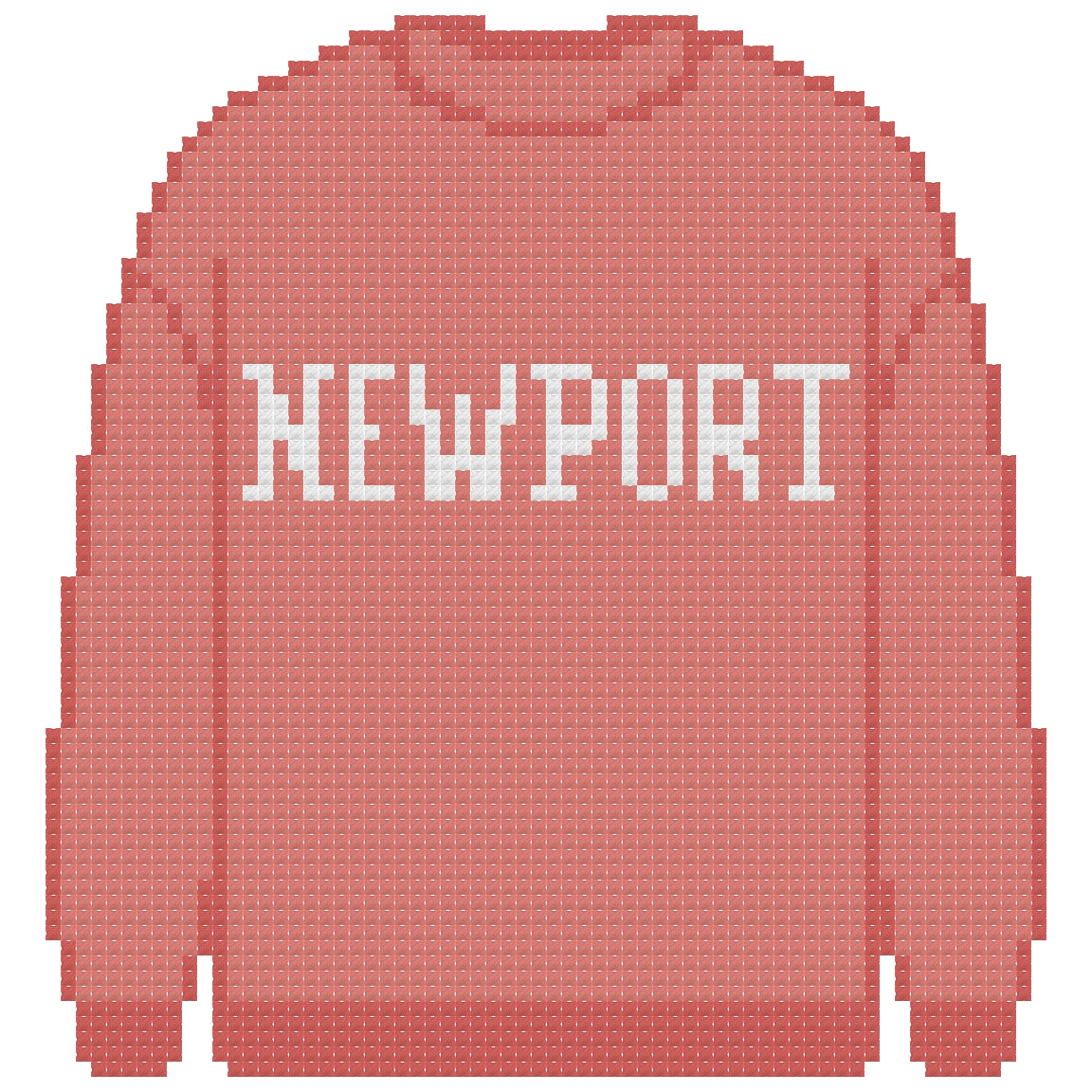 DIY Needlepoint Newport Sweatshirt (Red) Pattern | Digital Chart for Painting Your Own Canvas | Easy Needlepoint PDF | Instant Download | 18 Mesh