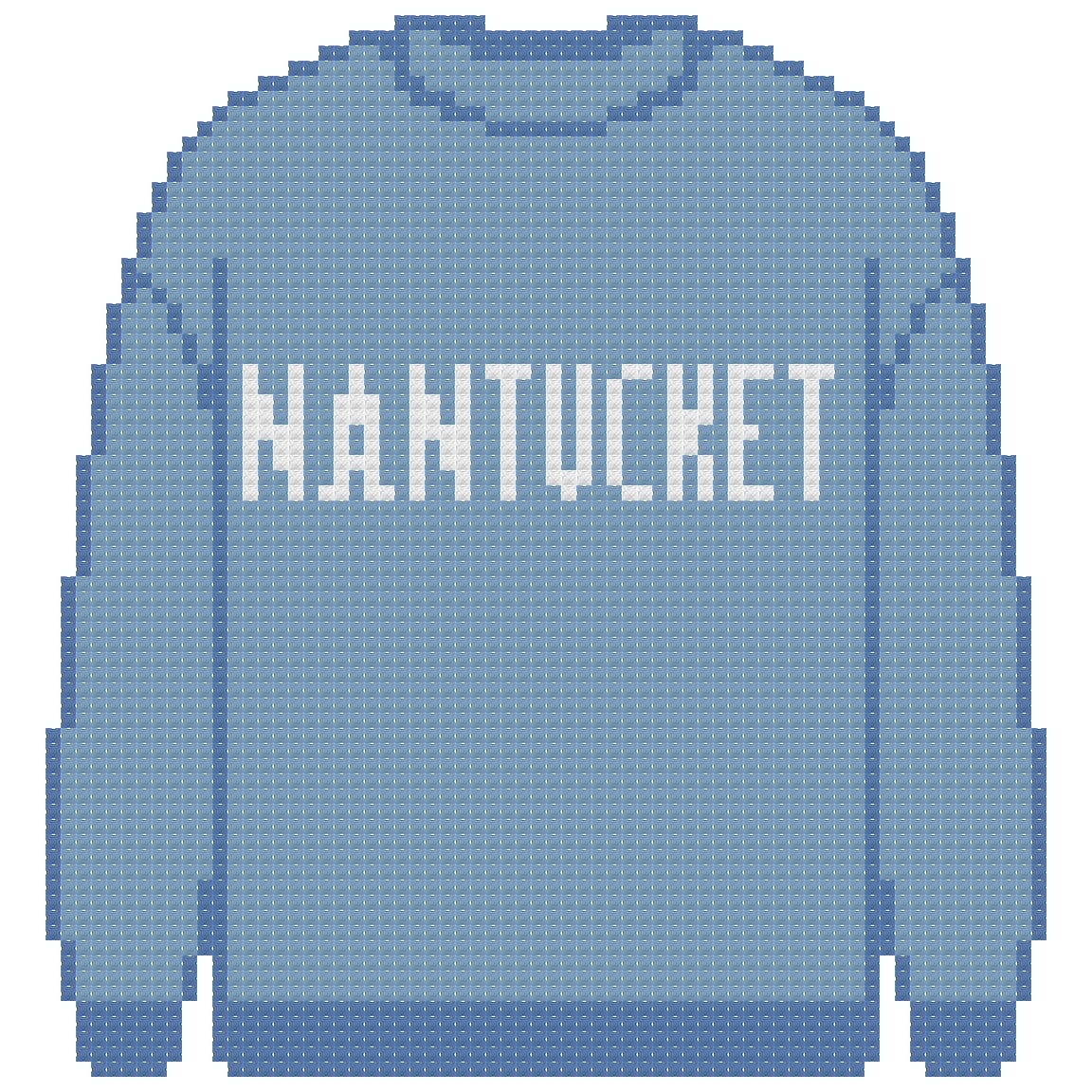 DIY Needlepoint Nantucket Sweatshirt (Blue) Pattern | Digital Chart for Painting Your Own Canvas | Easy Needlepoint PDF | Instant Download | 18 Mesh