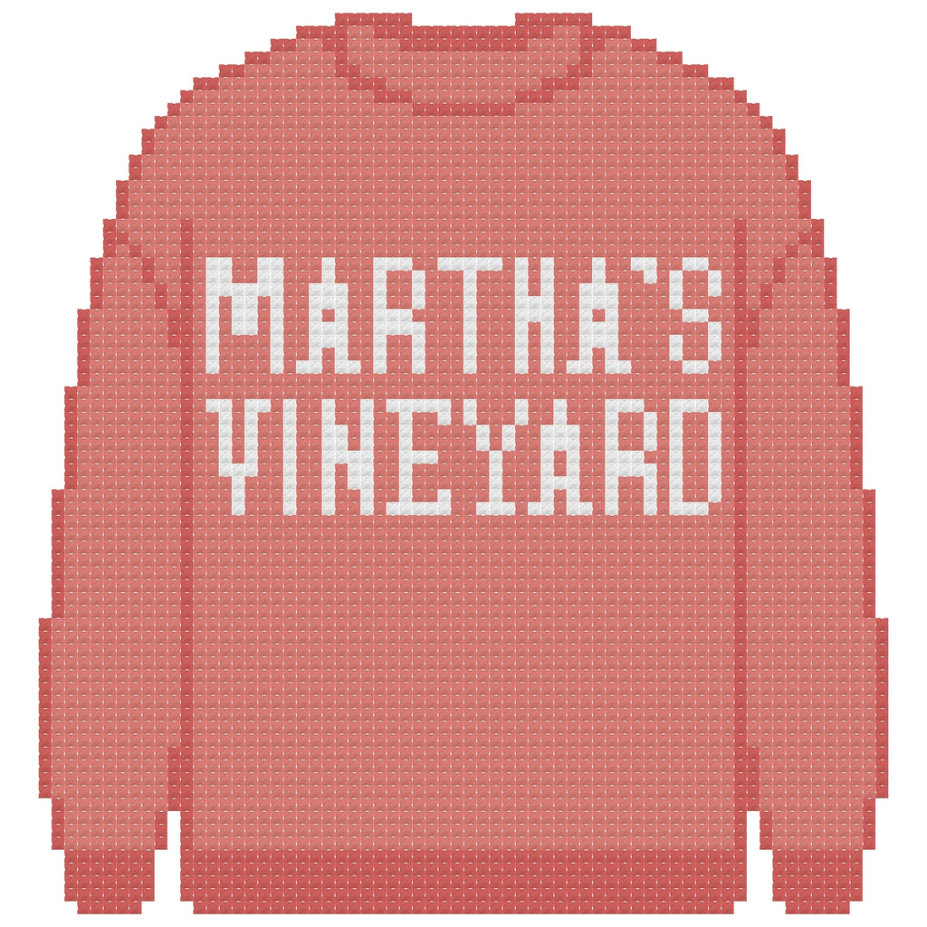 DIY Needlepoint Martha's Vineyard Sweatshirt (Red) Pattern | Digital Chart for Painting Your Own Canvas | Easy Needlepoint PDF | Instant Download | 18 Mesh